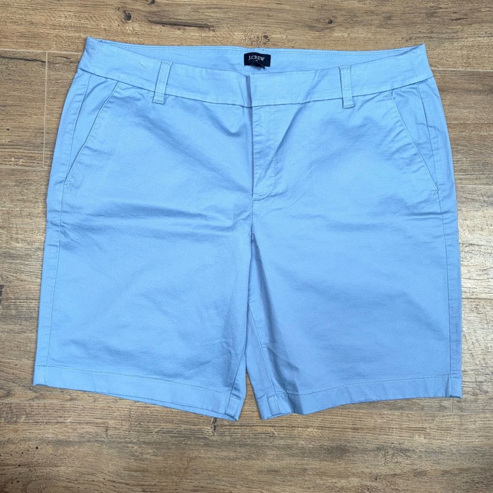 J. Crew Women’s Light Blue Chino Bermuda Shorts Size 14 Preppy Nautical